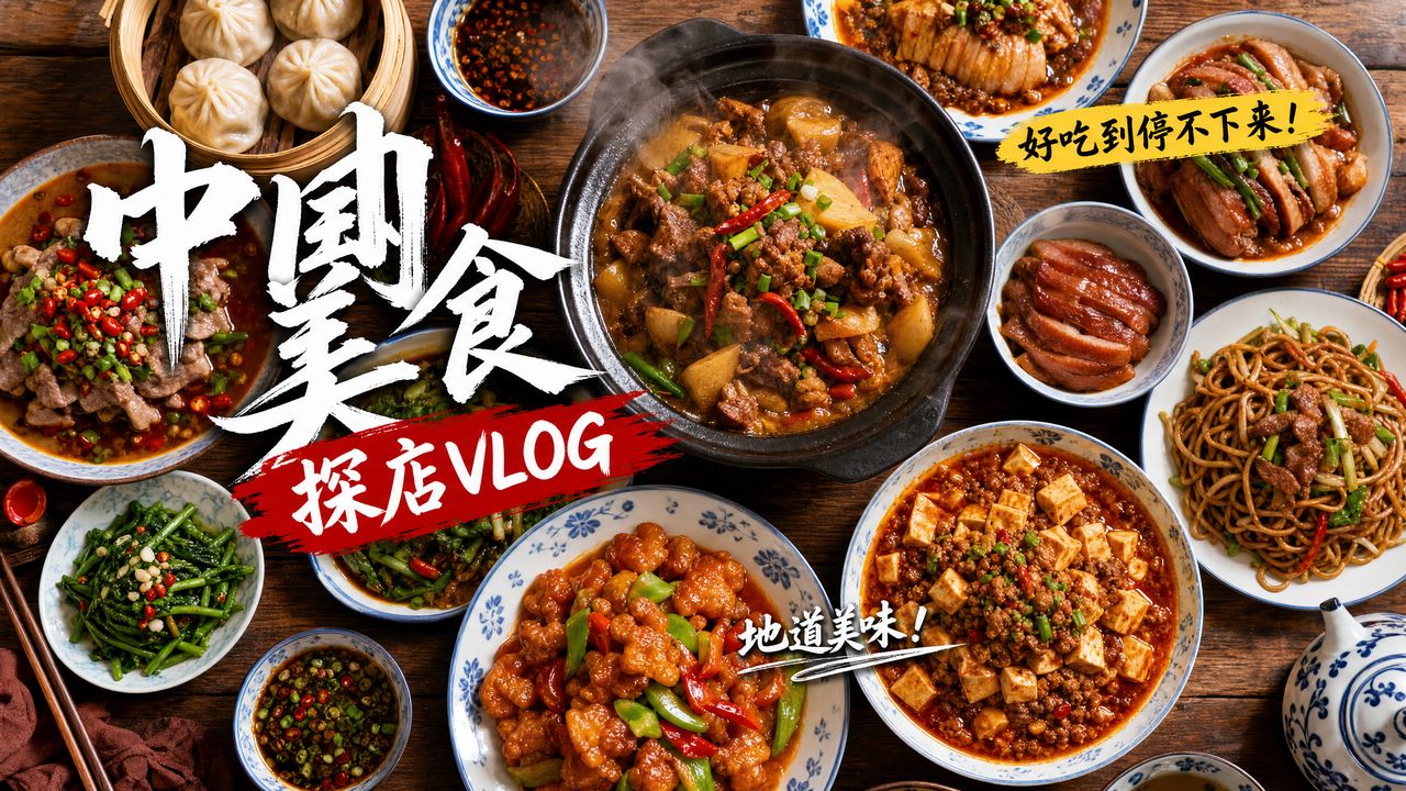 寸止挑战 【寸止挑战】中国美食探店视频：地道美味好吃到停不下来！